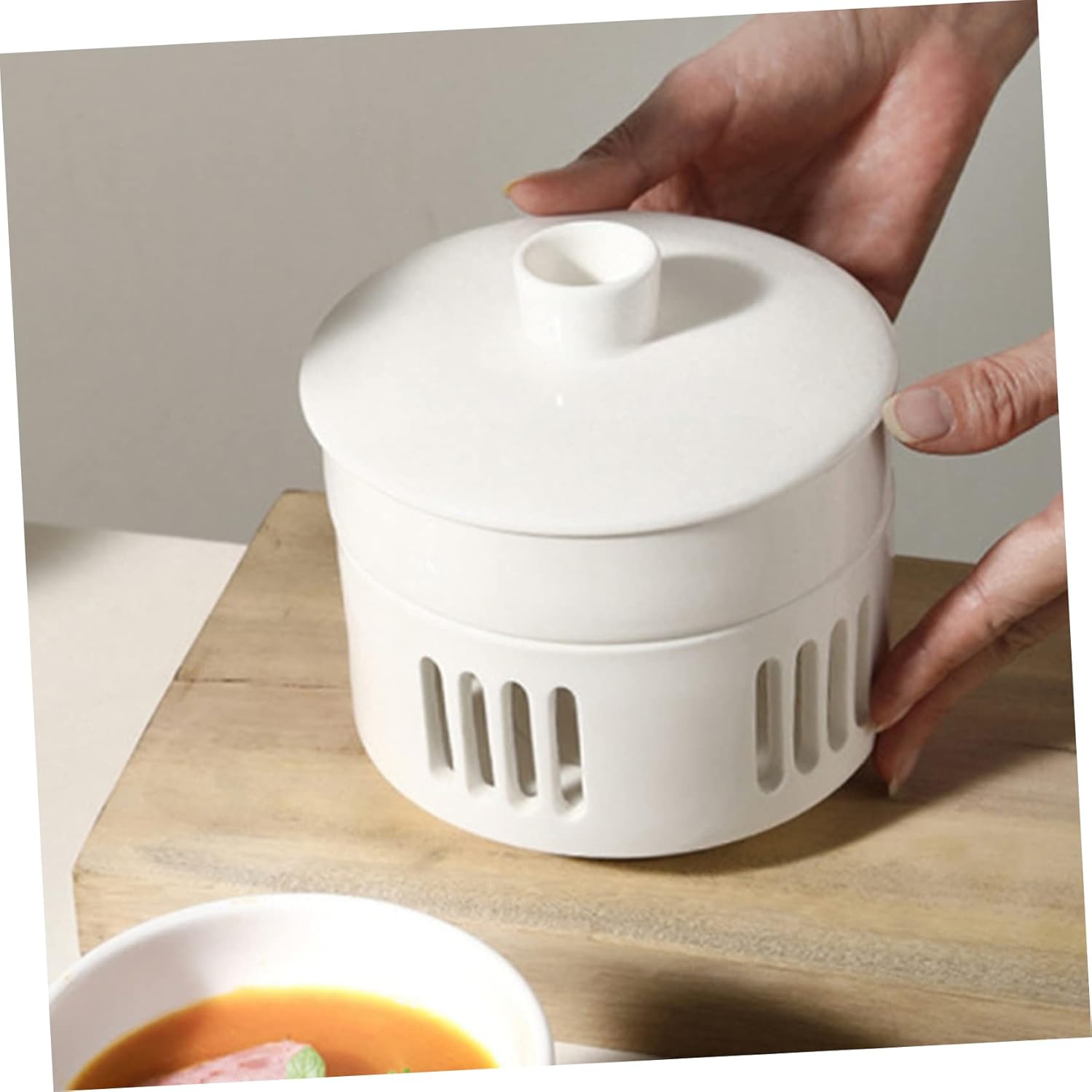 Cubilose Pot Ceramic Stew Bowl with Heating Base