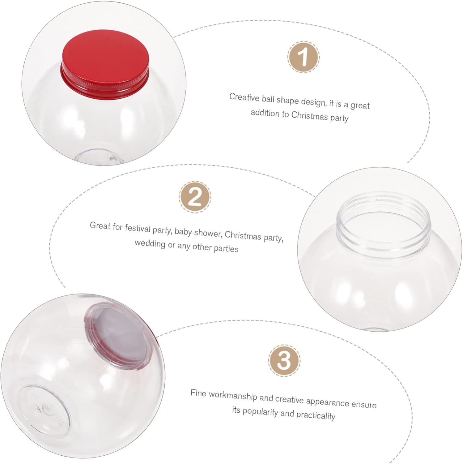 5pcs Christmas Shaped Candy Storage Jars with Seal Lids