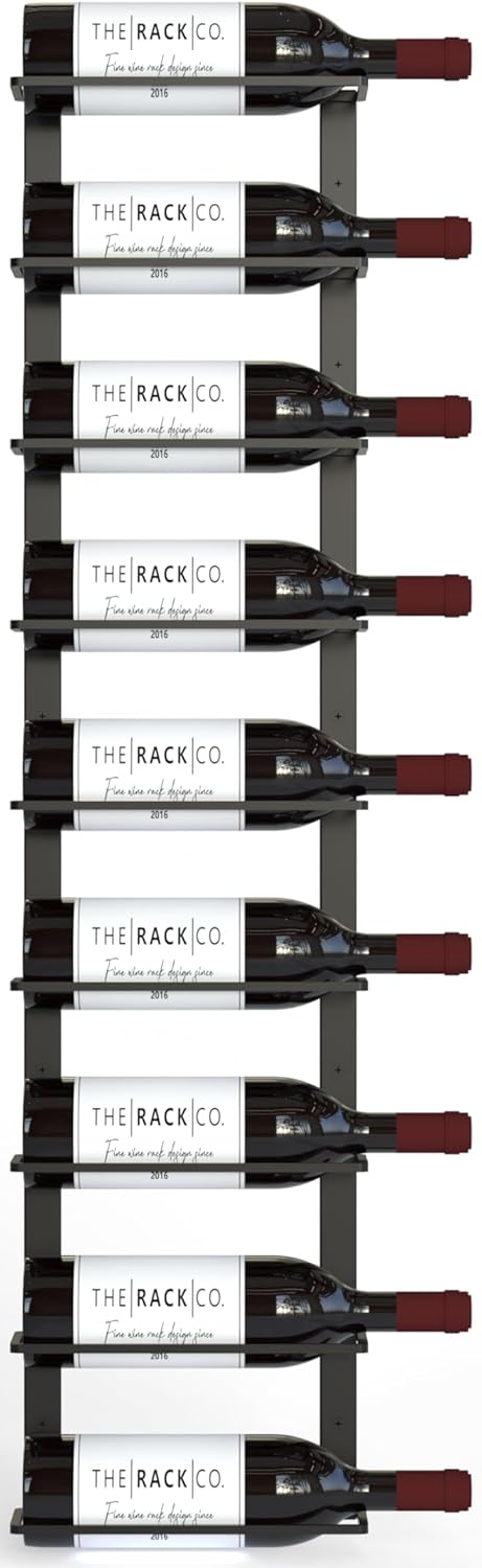 TheRackCo Wall Series Double Frame Wine Rack 9 Bottles Free Opener