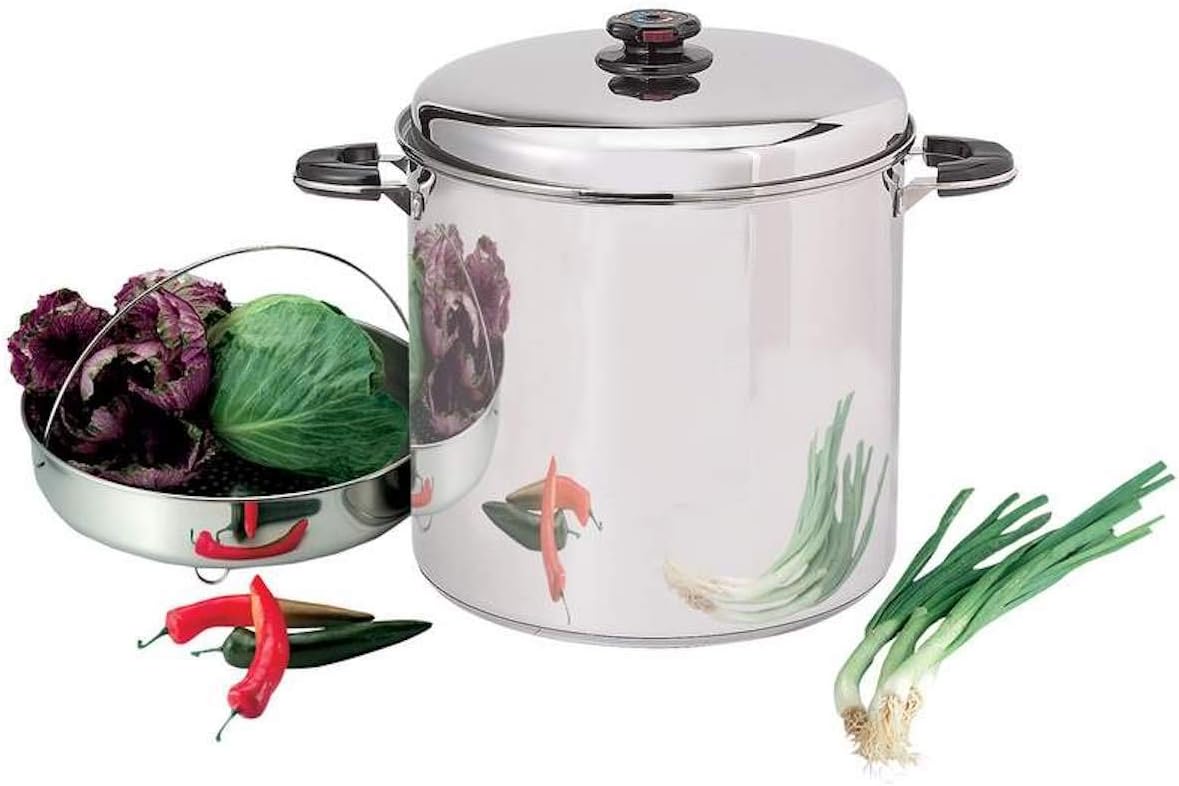 Precise Heat 30 Quart Waterless Stockpot with Steamer Basket