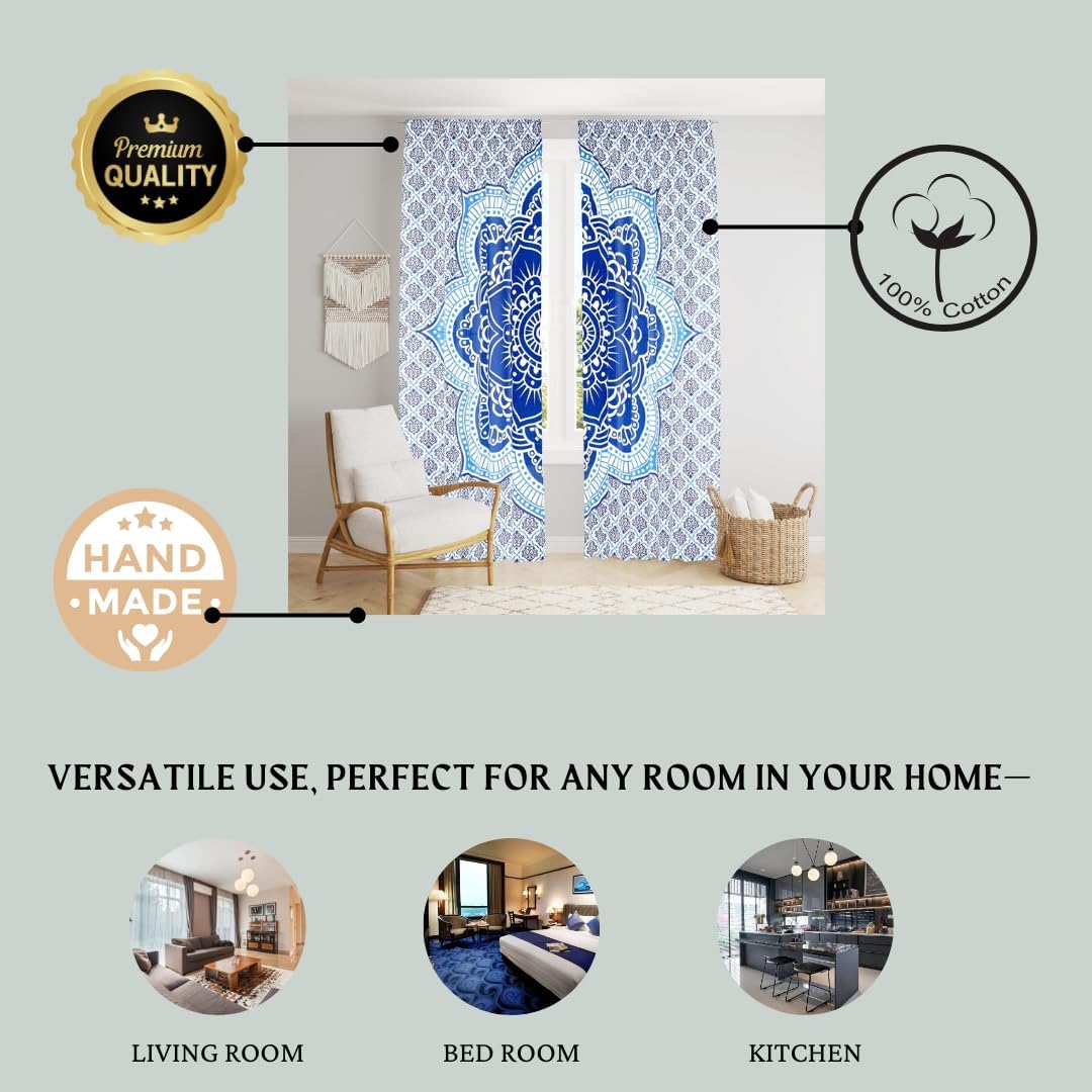 Bless International Golden Tie Dye Window Curtain Panels for Bedroom