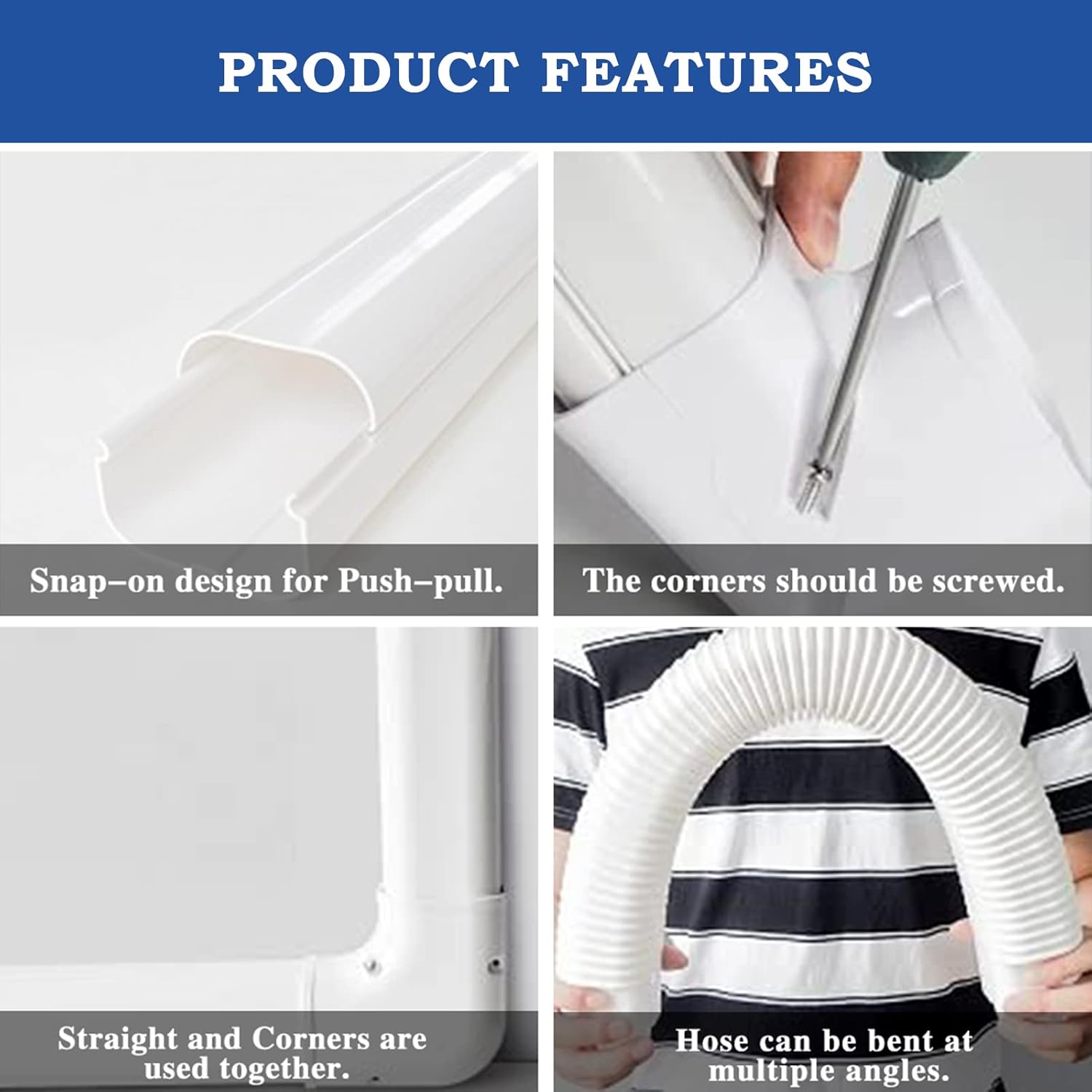 LyPrem 42 Ft Mini Split Line Cover Kit White