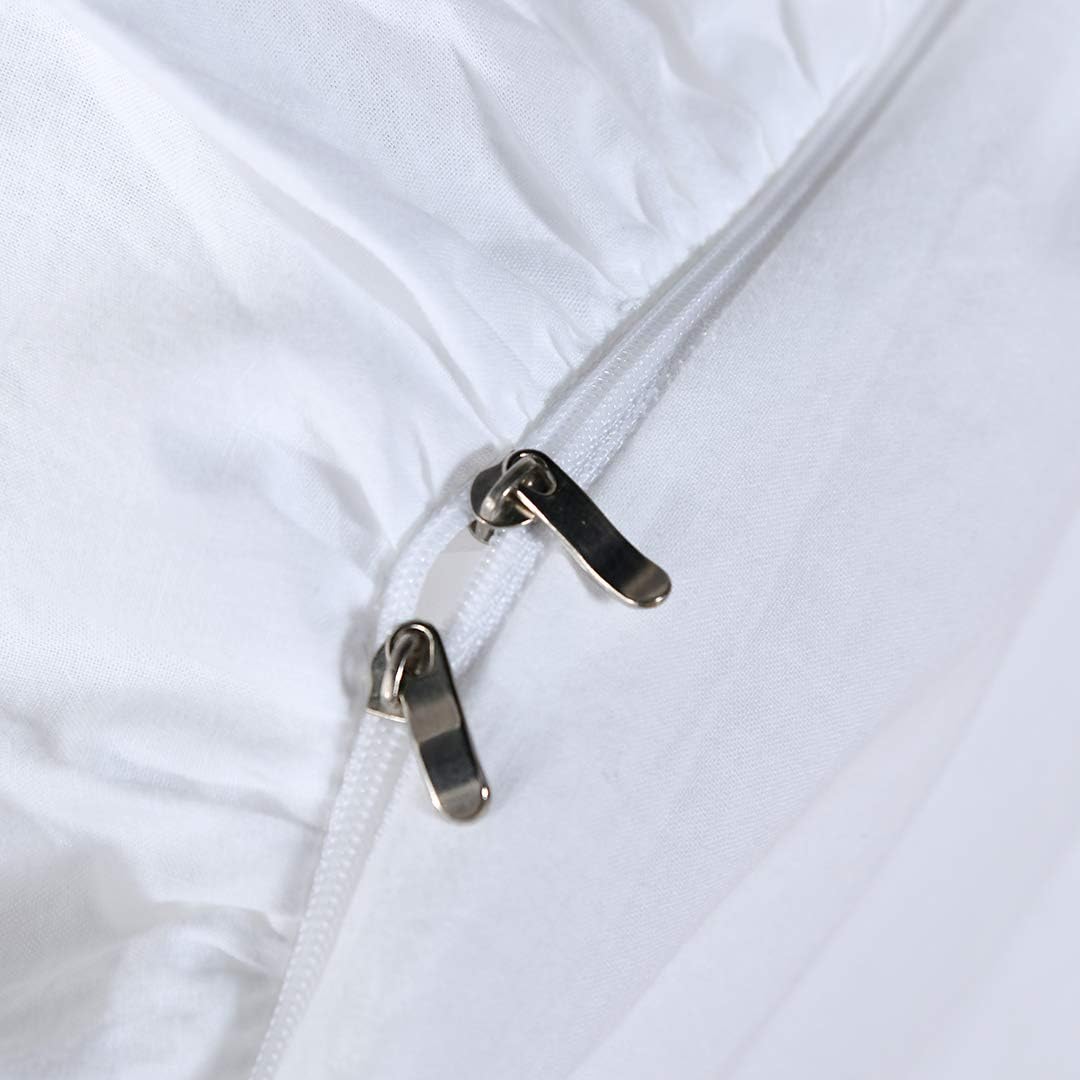 QSH White Ruffle Twin Duvet Cover Set