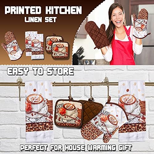 Lobyn Value Packs 5-Piece Caf Latte Kitchen Towel Set