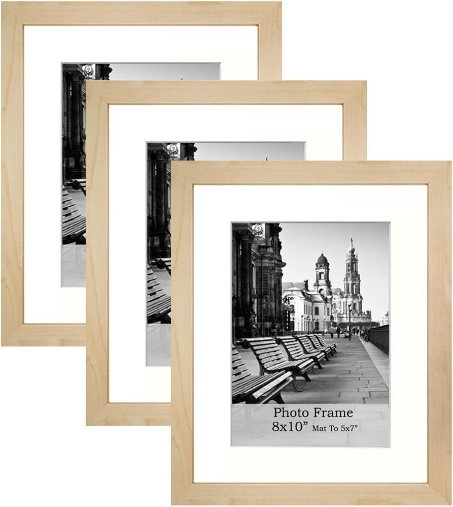 Meetart 8x10 Inch Shallow Wood Grain Photo Frame Set of 3