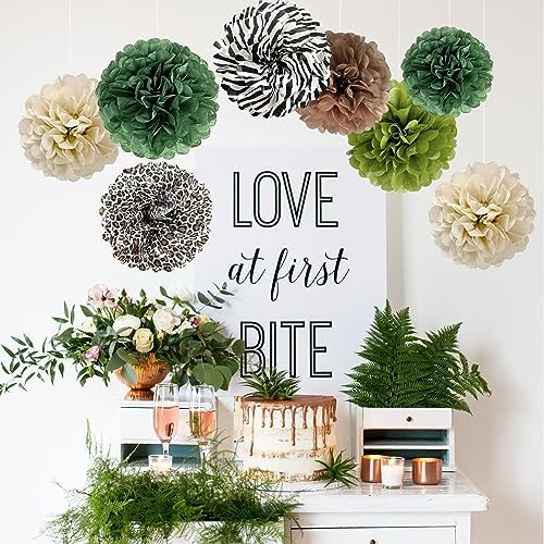 Jungle Safari Tissue Paper Pom Poms Decorations