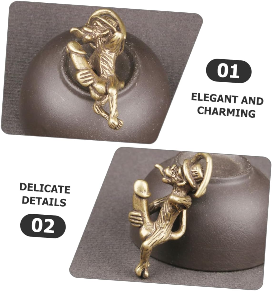 Teaux Brass Monkey Keychain Kitten Accessory