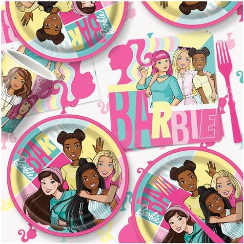 Barbie and Friends Birthday Party Pack 16 Plates Napkins Cups