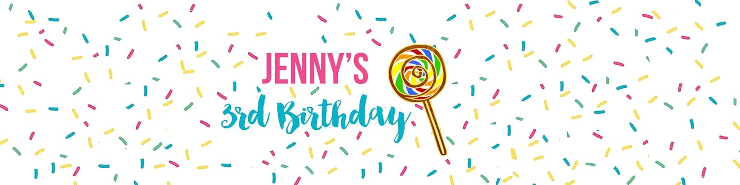 100 Lollipop Candy Water Bottle Labels Birthday Party Kids Event Use