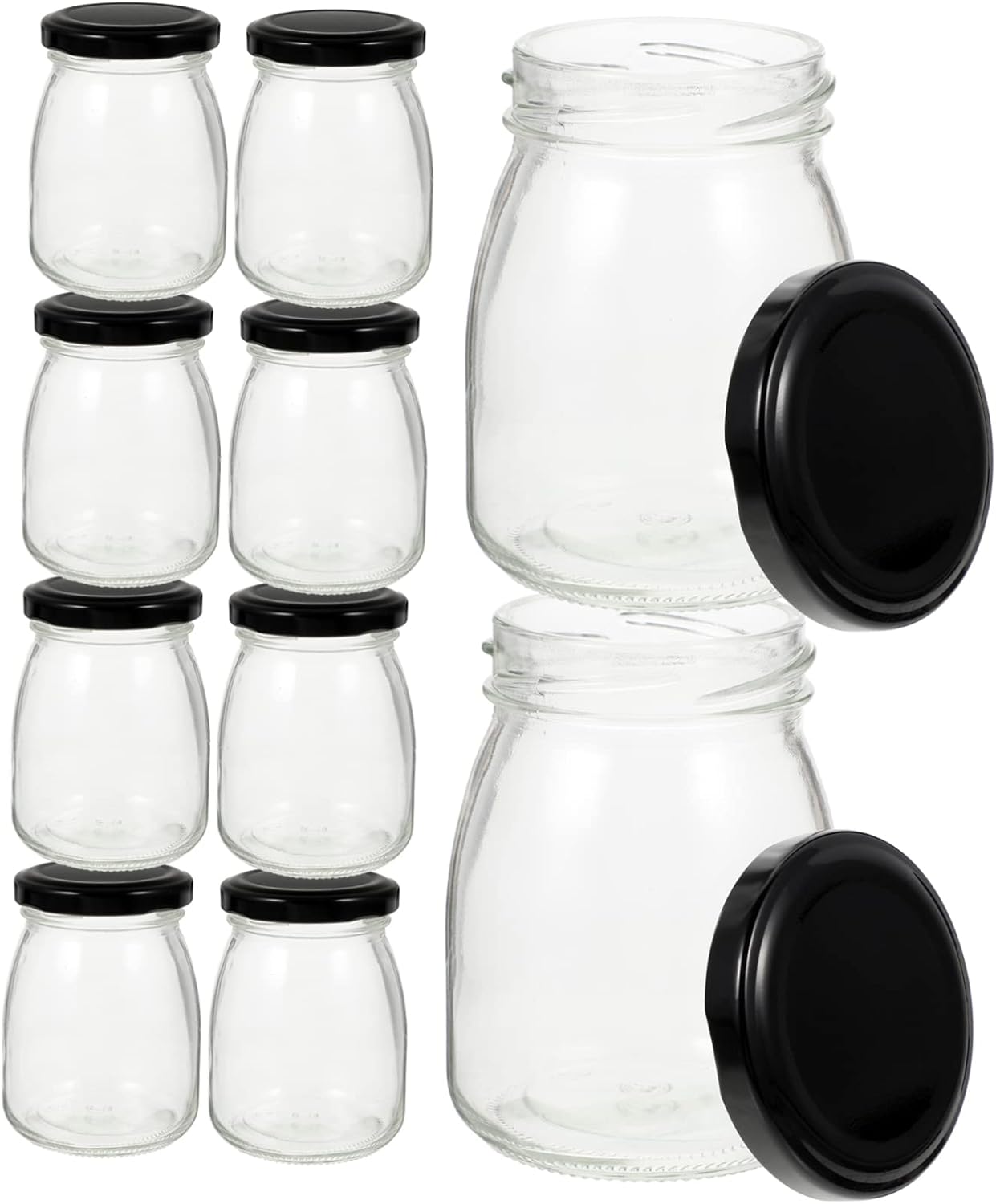 STOBAZA 10pcs Glass Yogurt Bottles with Lids