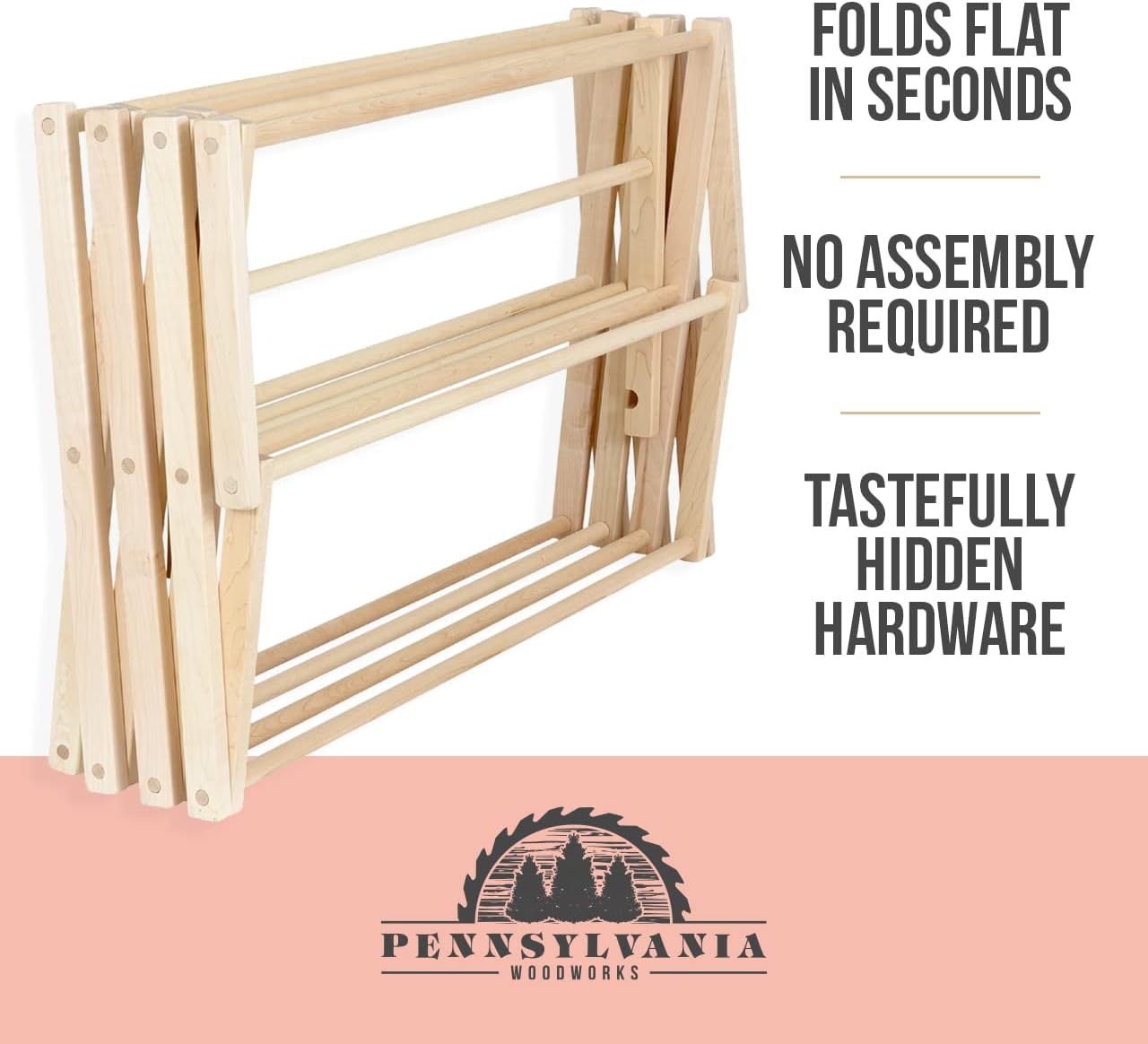 Pennsylvania Woodworks Extra Large Folding Drying Rack