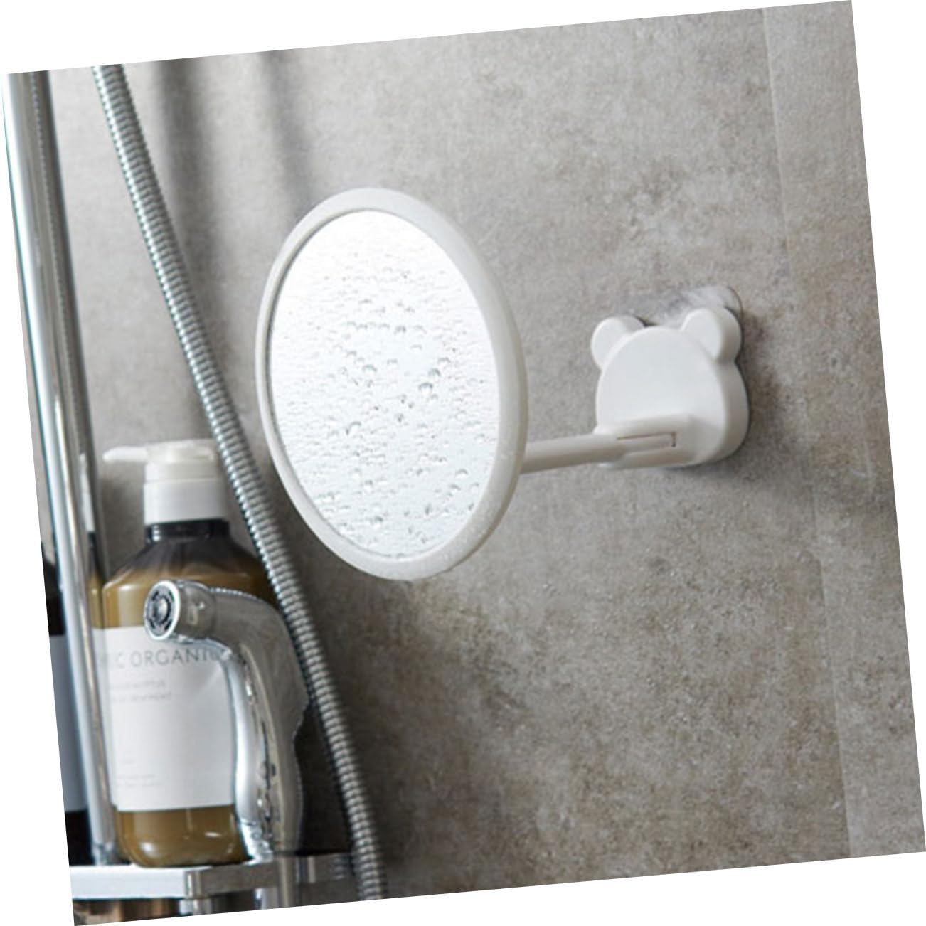 Wall-Mounted Folding Makeup Mirror with Magnifying Glass