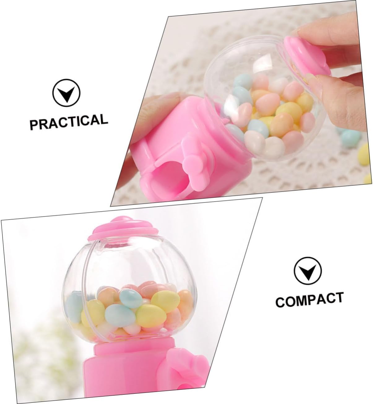 4pcs Manual Gumball Machine Candy Dispenser for Parties and Events