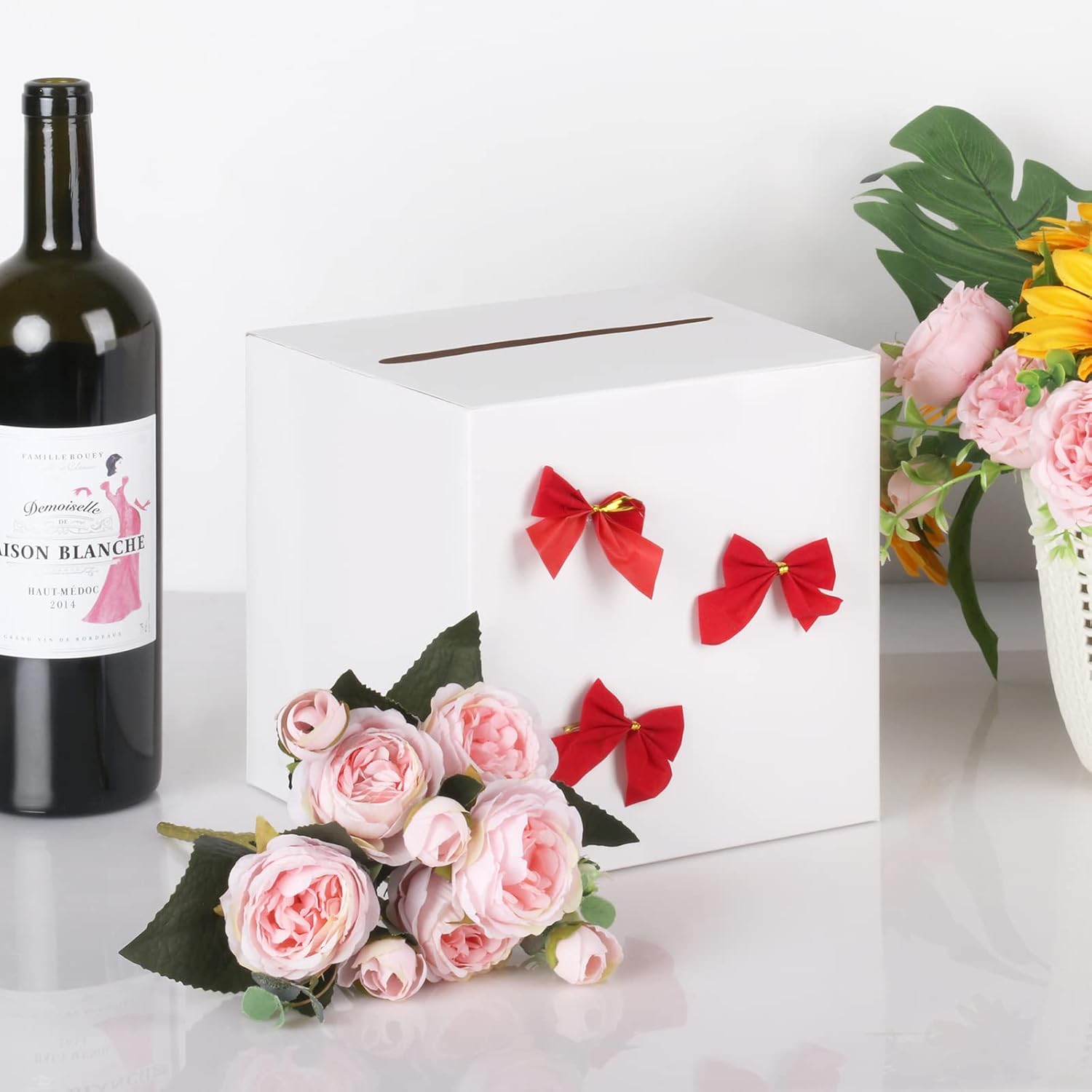 White Card Box for Wedding Reception and Party Decorations