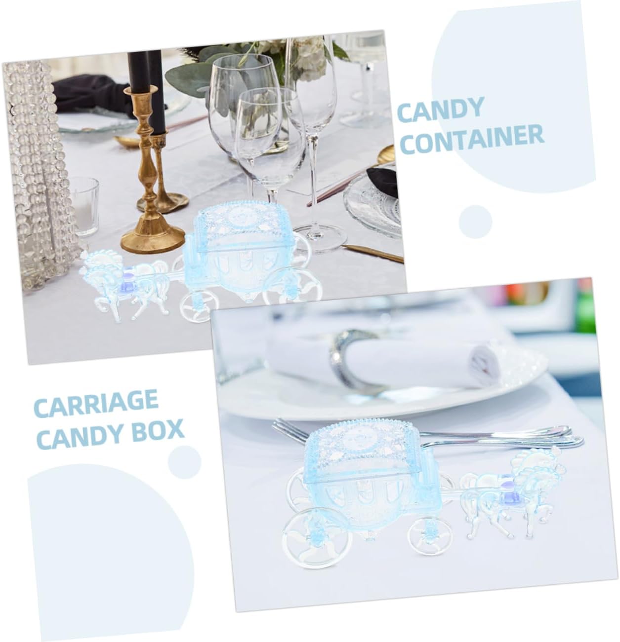 PRETYZOOM Carriage Shaped Candy Holders for Weddings and Parties