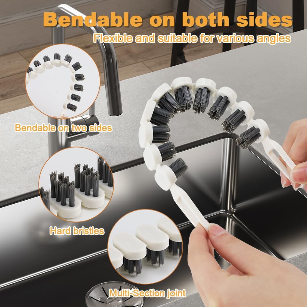 Zxbaers 3 Piece Bendable Cleaning Brushes Set