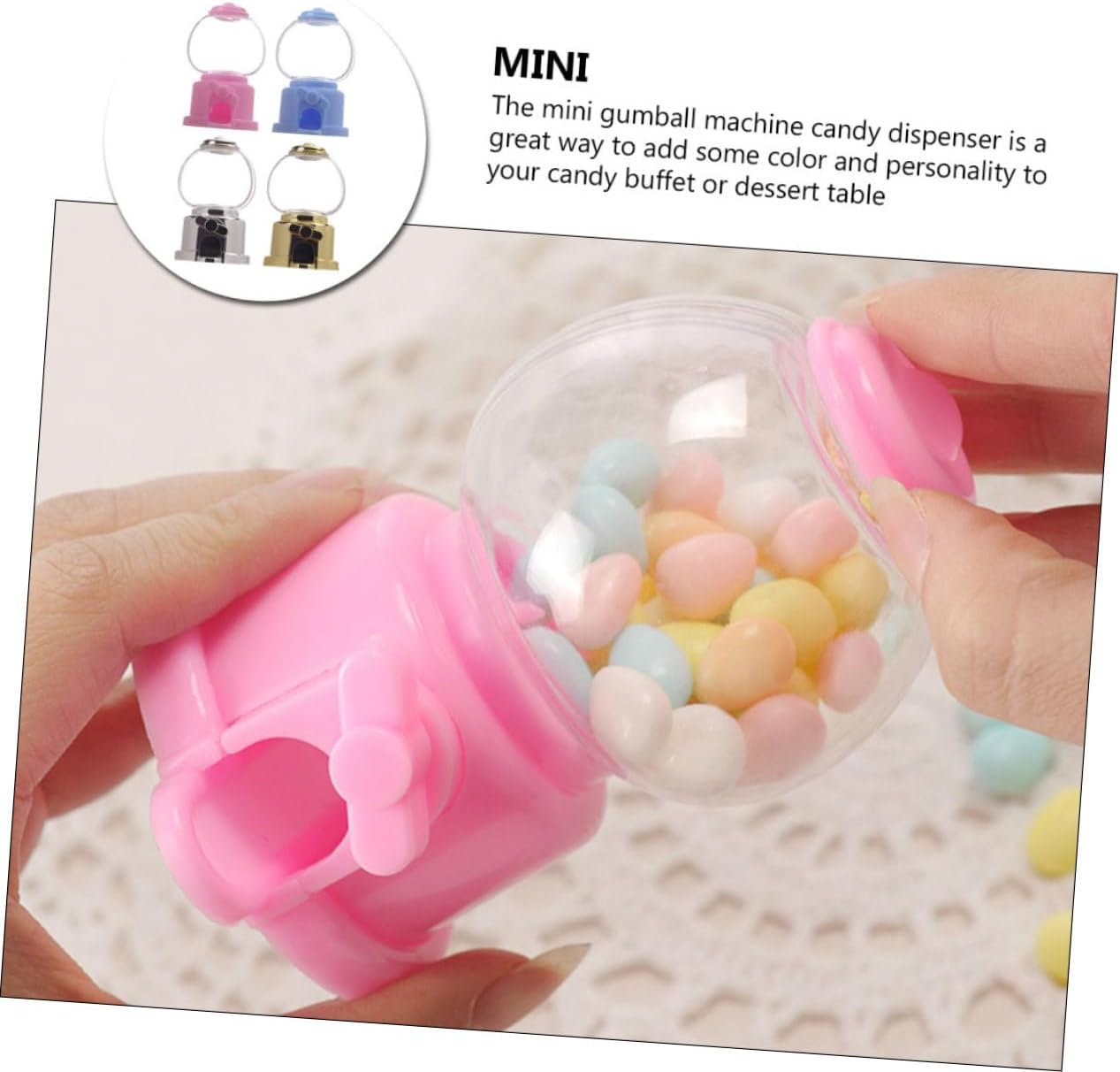 4pcs Manual Gumball Machine Candy Dispenser for Parties and Events