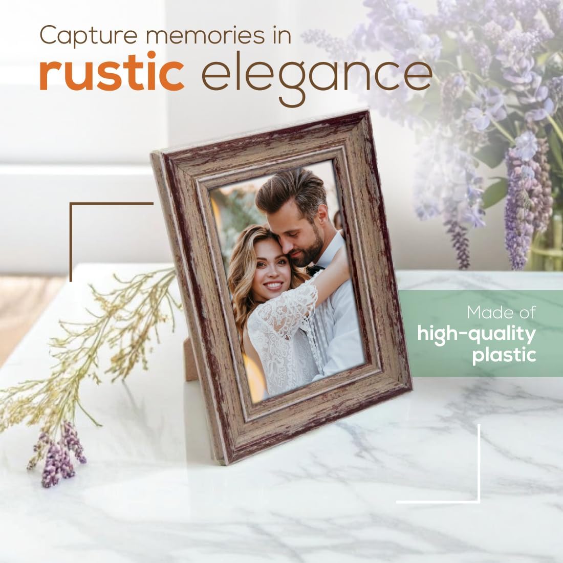 Weathered Picture Frame 4x6 Taupe Wall or Tabletop