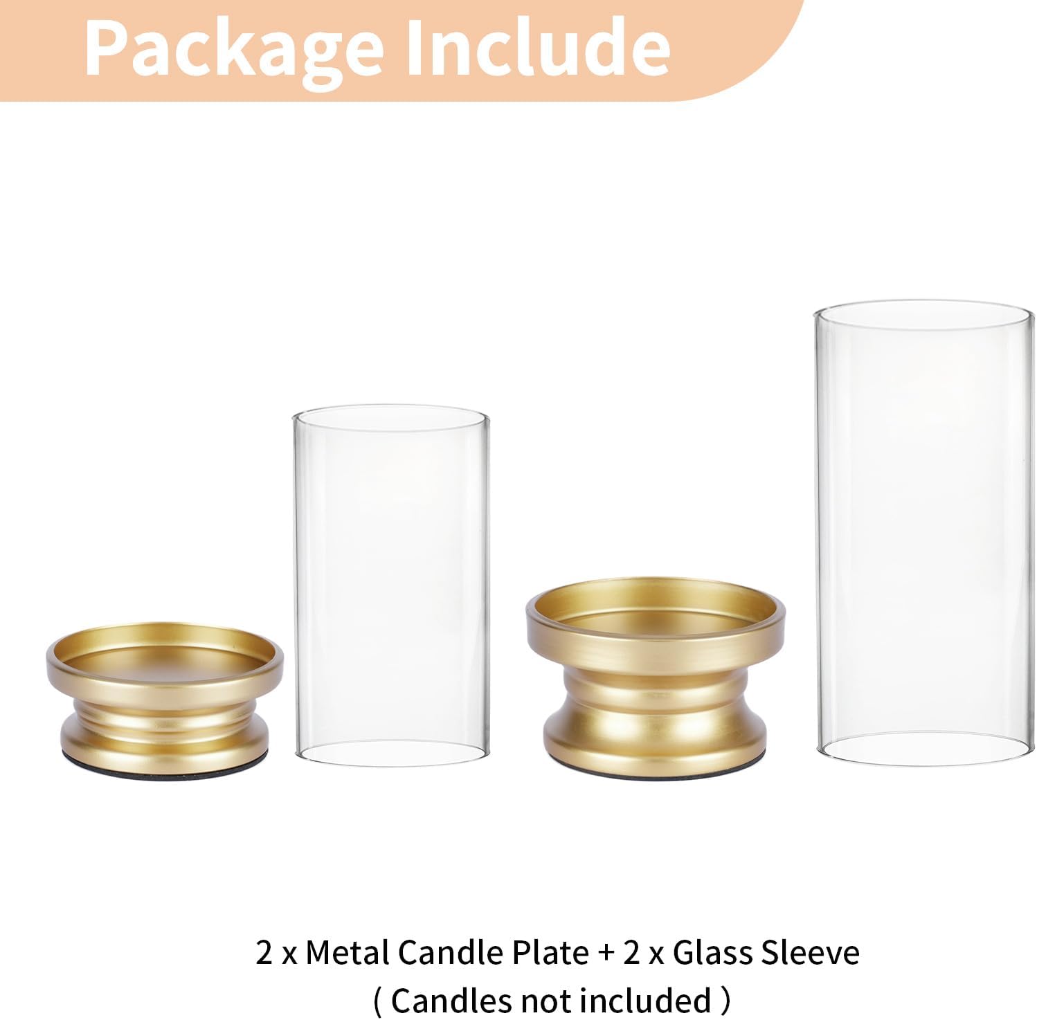 NUPTIO Hurricane Candle Holder Set of 2 Gold