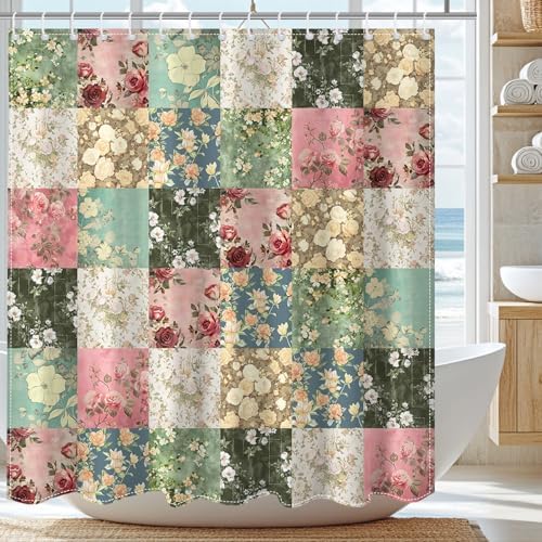Mocsicka Boho Shower Curtain with 12 Hooks 72x72 Inch Waterproof