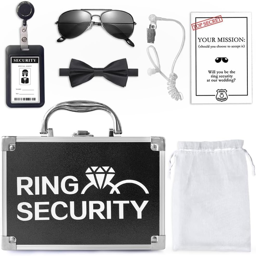 COSLANLEE 7PCS Ring Bearer Security Box Set