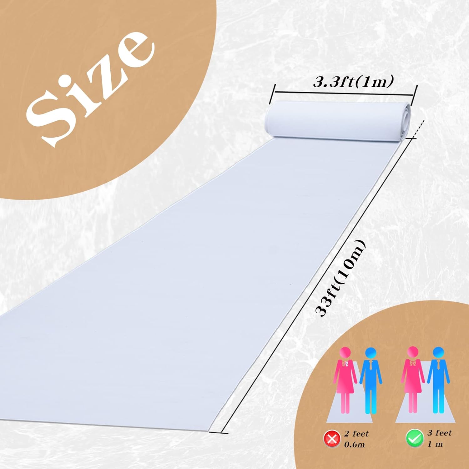 Extra Thick White Carpet Runner for Wedding Ceremony and Party