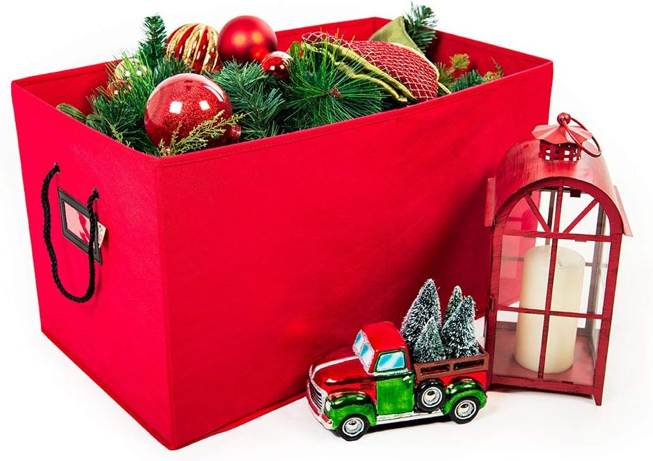 Multi Use Christmas Decoration Storage Box - Red