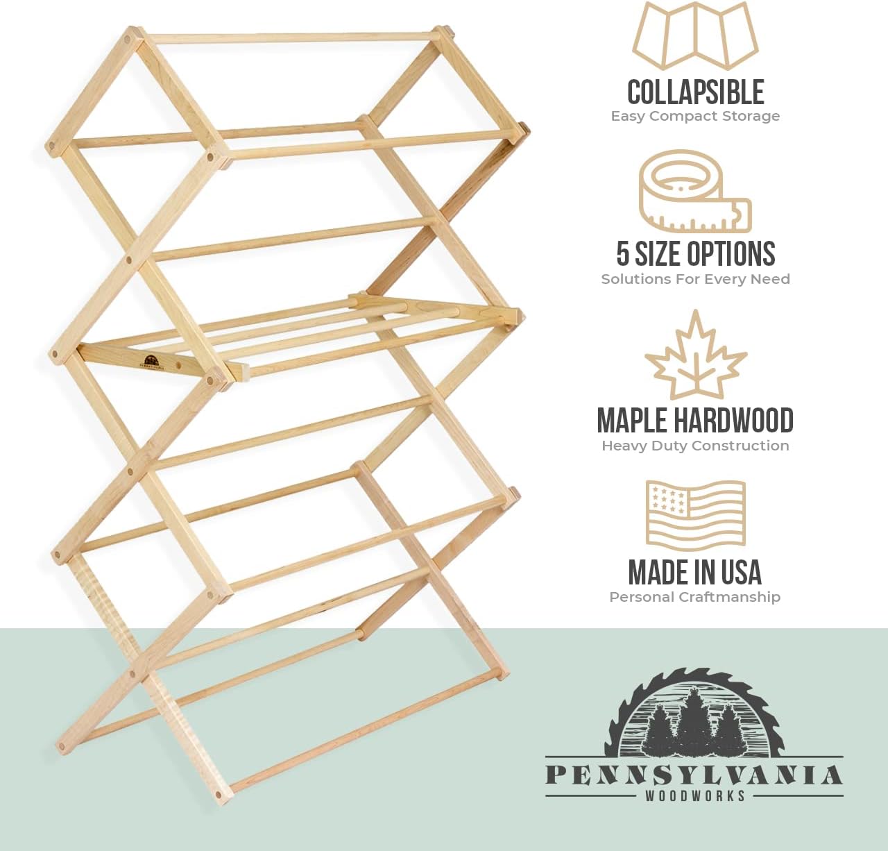 Pennsylvania Woodworks Extra Large Folding Drying Rack