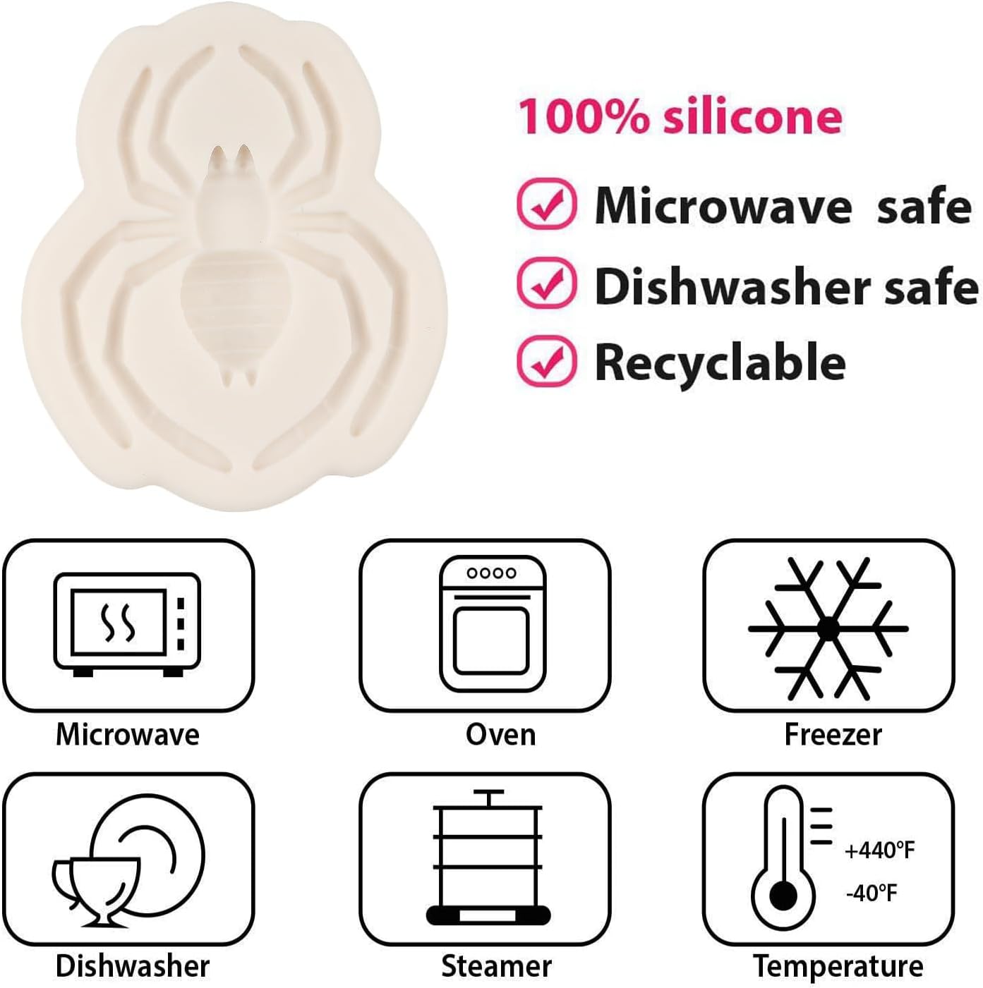 Spider Silicone Fondant Mold for Cake Decorating