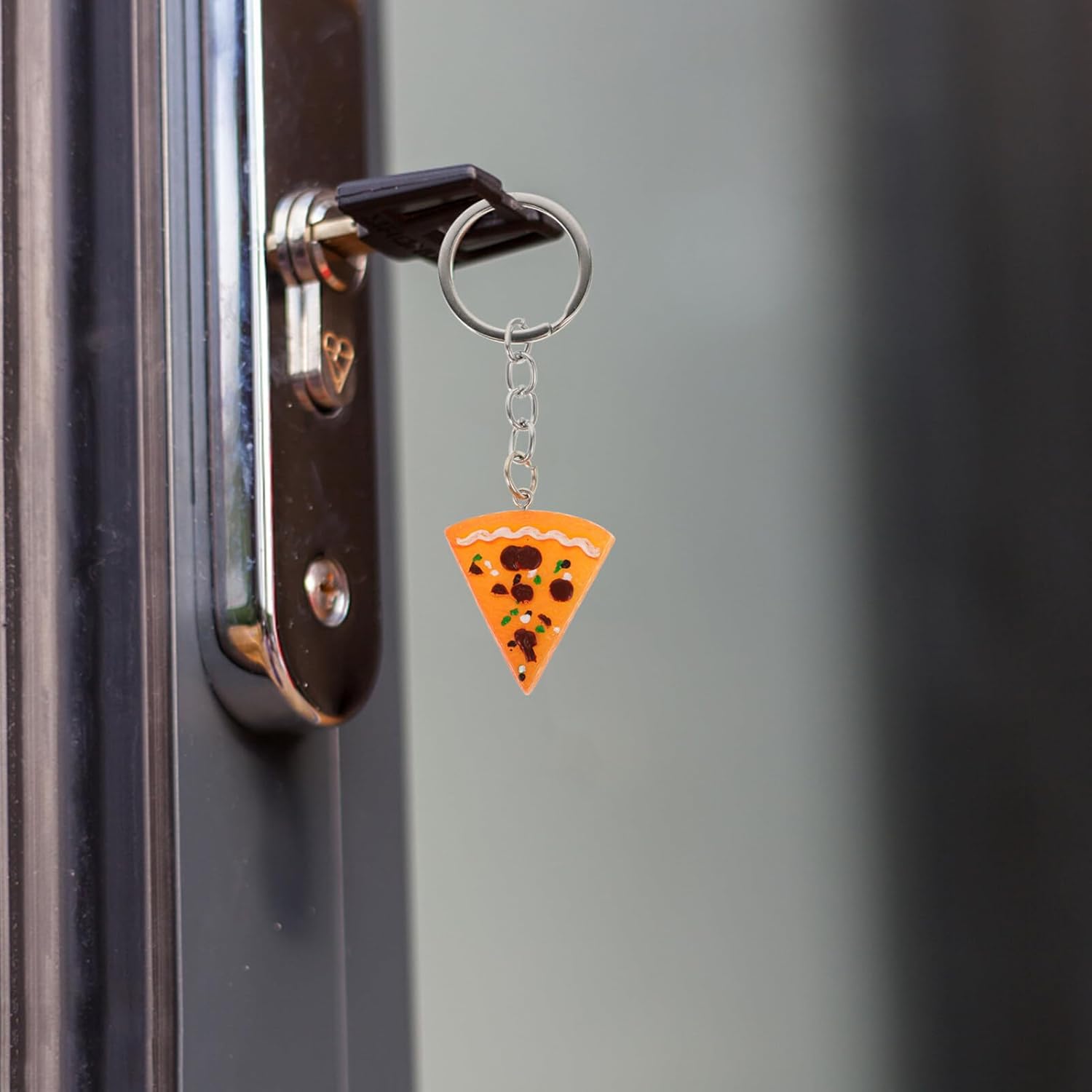 12 Pcs Pizza Keychains Realistic Resin Keyrings
