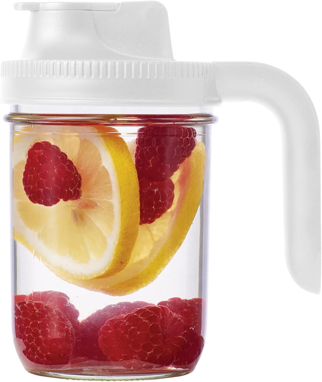 Jarware 82689 White Spout Mason Jar Lid Set of 2
