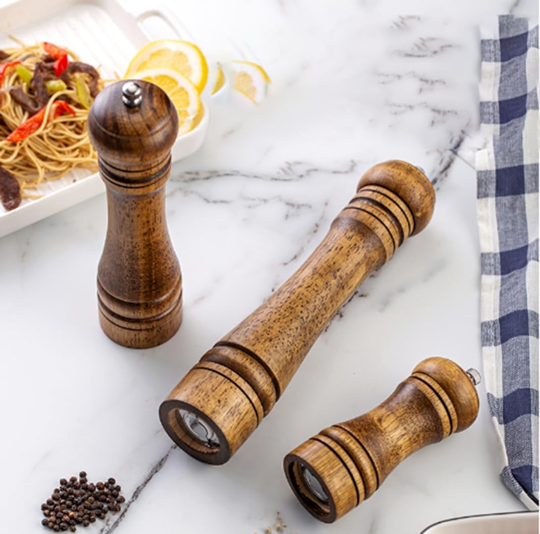 LETSKAB 2 Piece Adjustable Wooden Salt and Pepper Mill Set