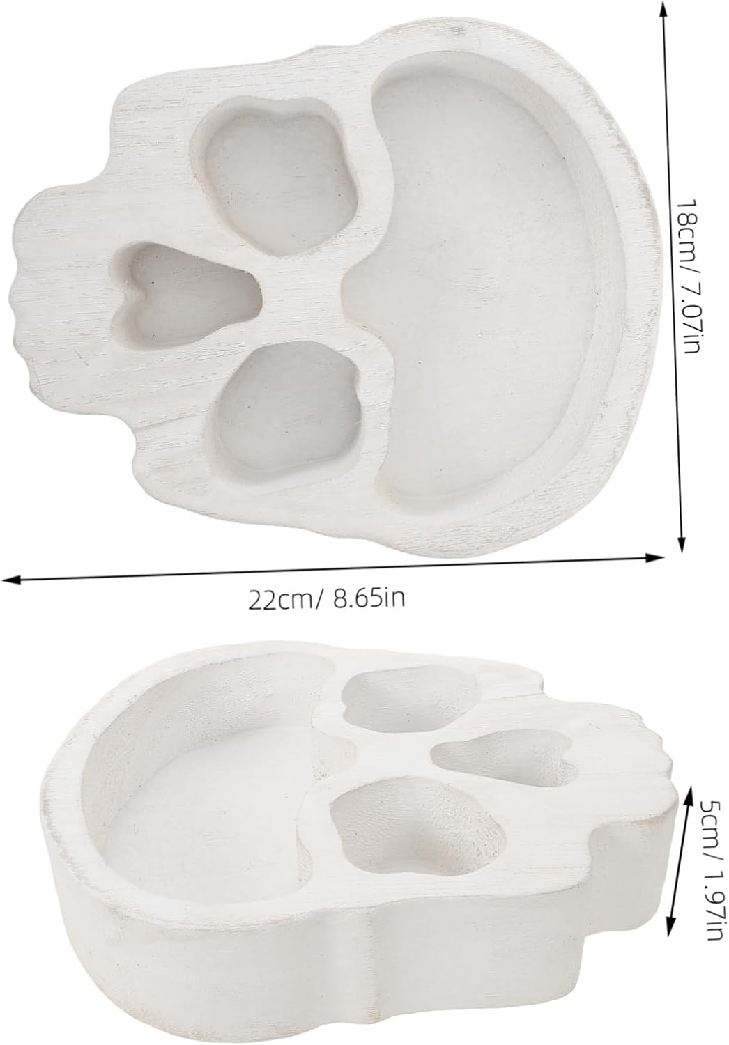 PRETYZOOM Skull Candle Holder Serving Tray for Halloween Parties