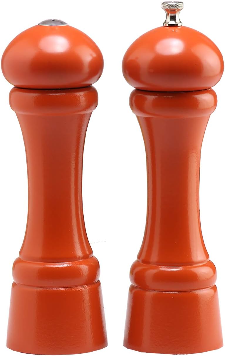 8 in Butternut Orange Pepper Mill and Salt Shaker Set