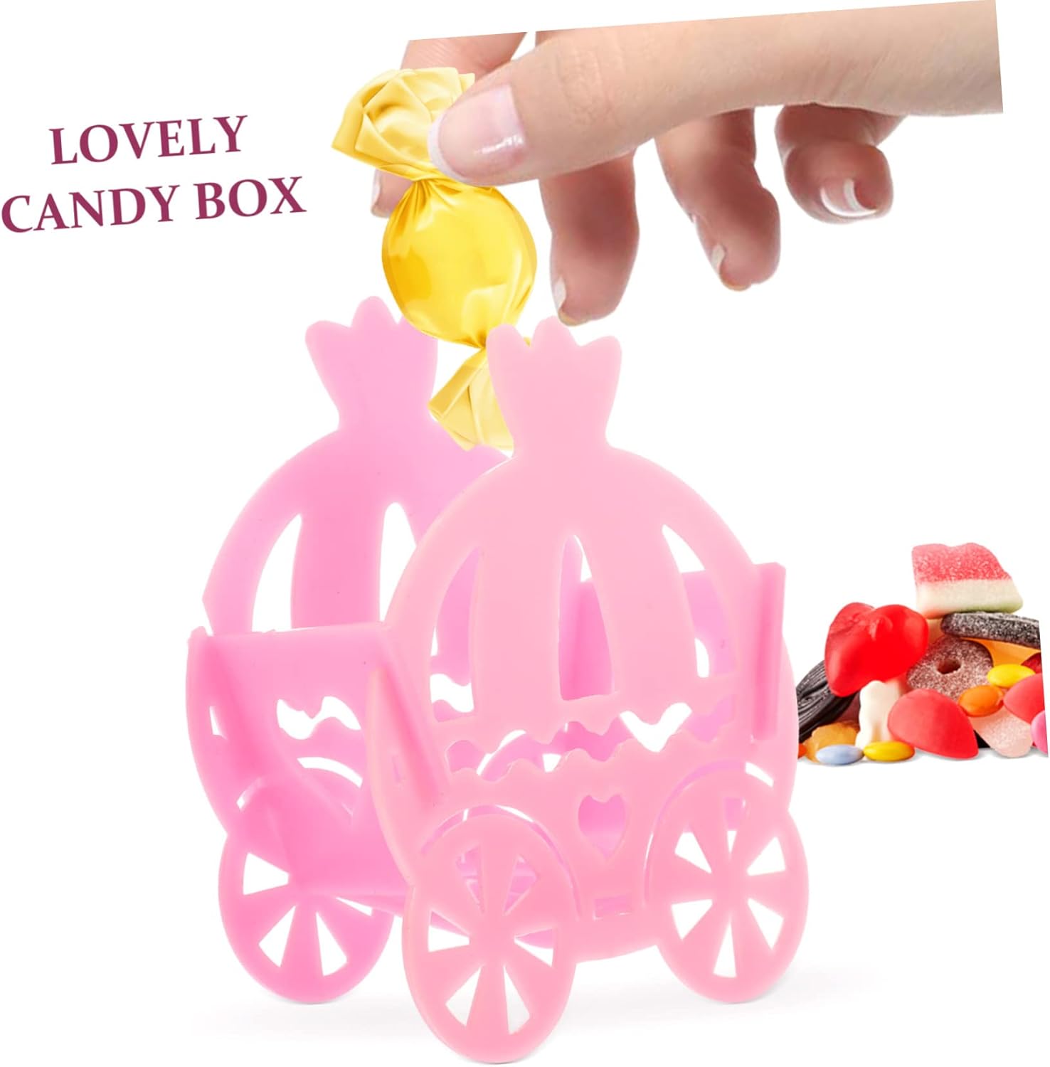 4pcs Hollow Pumpkin Carriage Candy Box for Weddings Events
