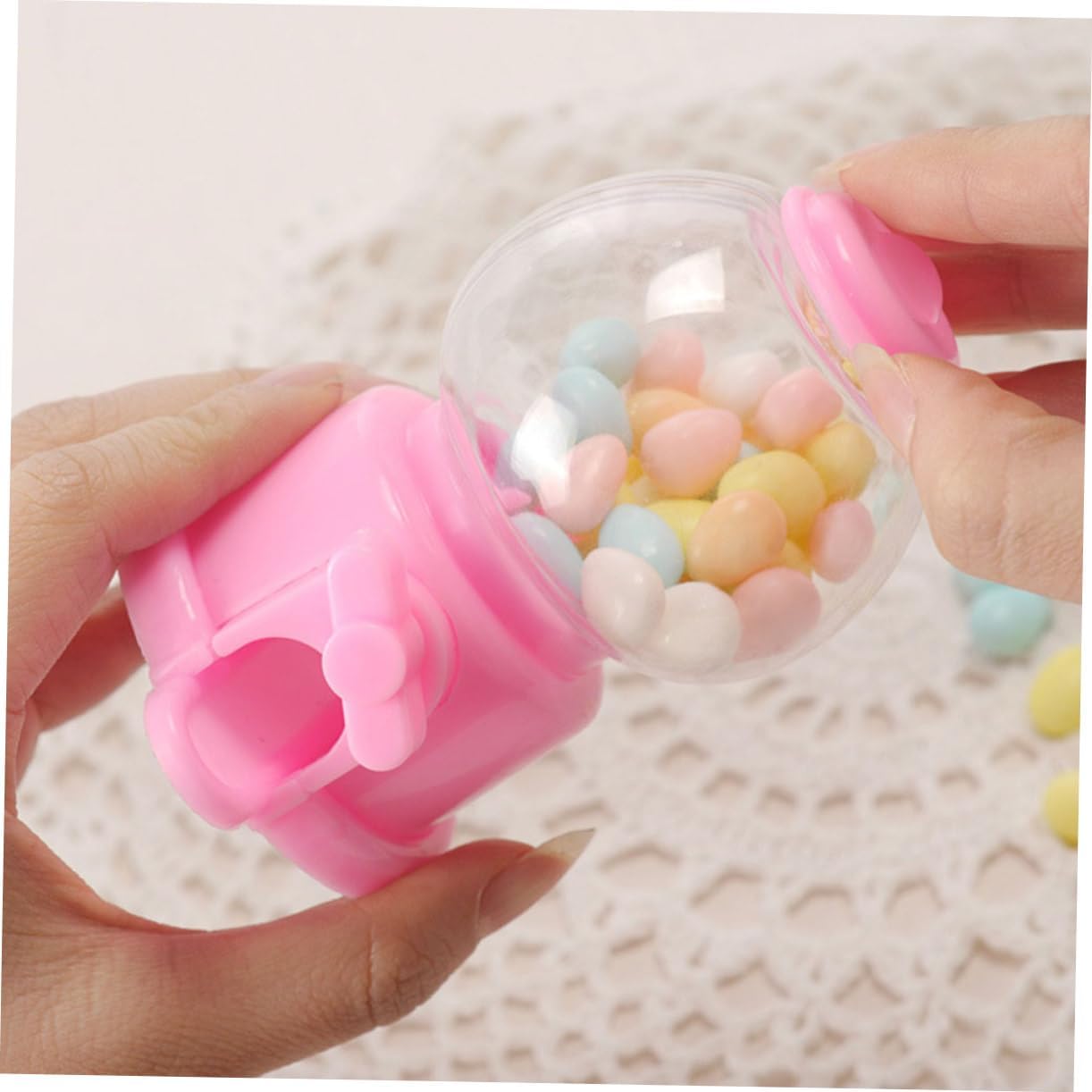 Healifty 8pc Manual Gumball Machine Candy Dispenser