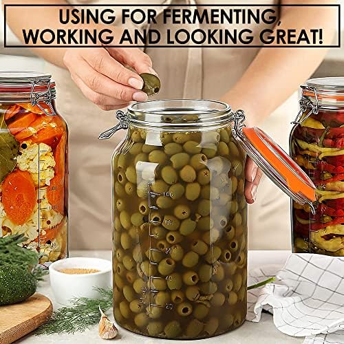 Super Wide-Mouth Glass Jars with Hinged Lids 2-Pack