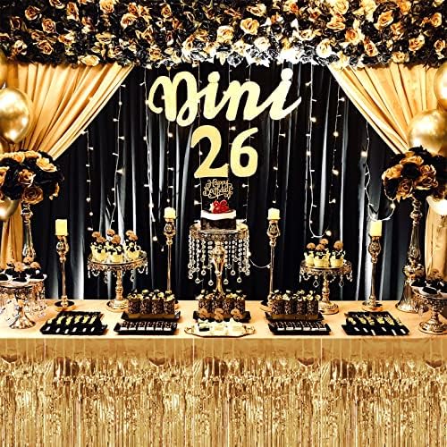 Clayghsen 4 Pack 29x108 Inch Metallic Foil Table Skirts