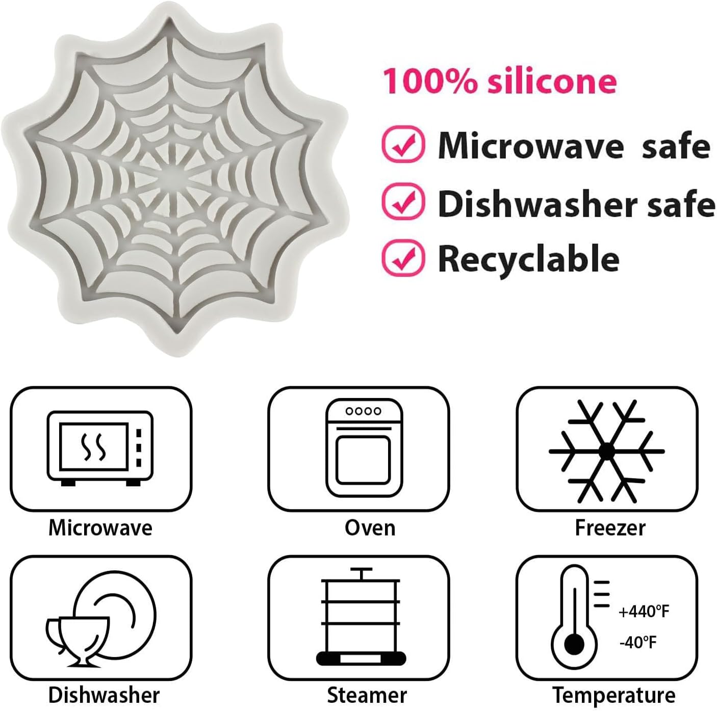 Spider Web Silicone Fondant Mold for Cake Decor