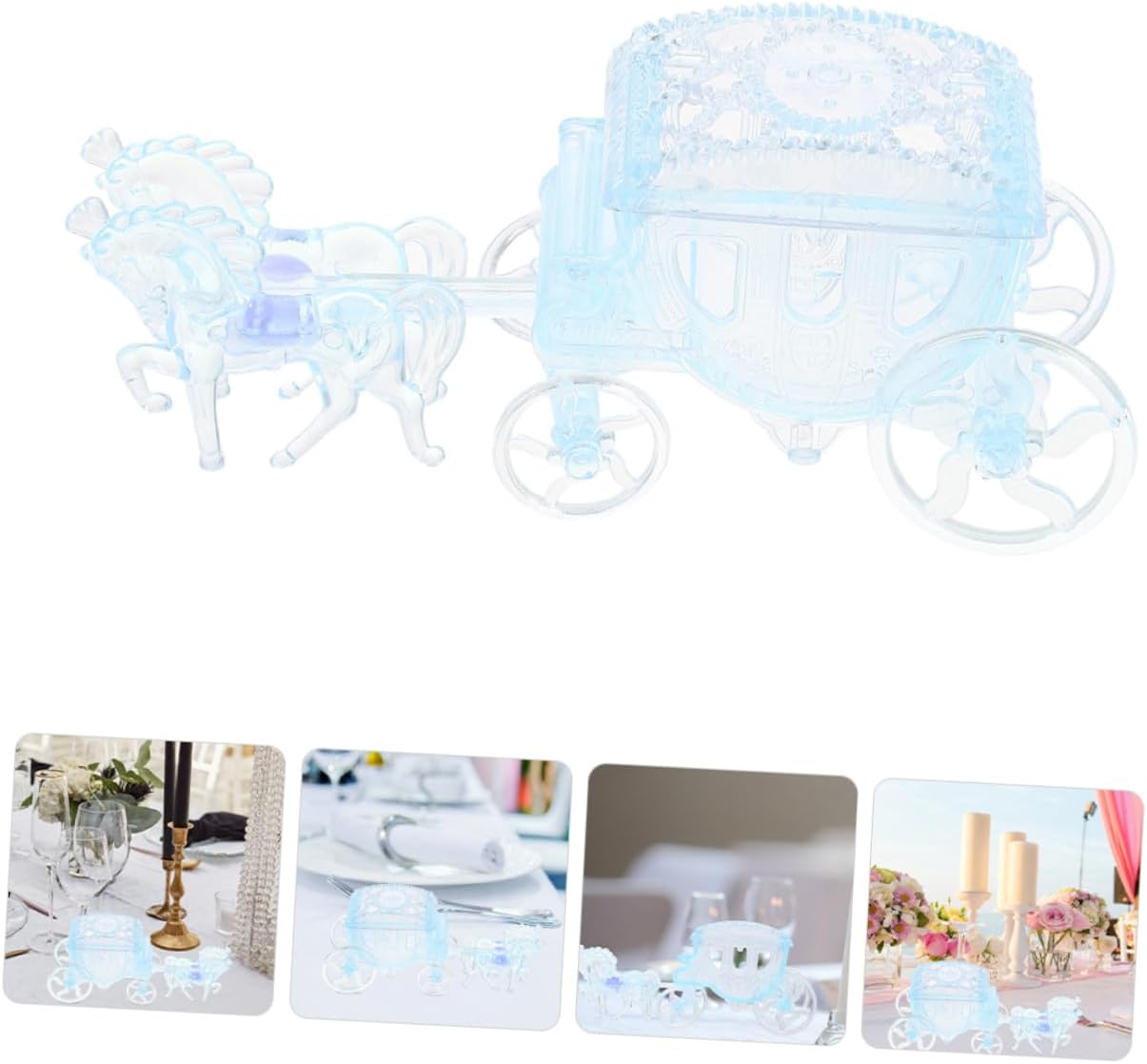 PRETYZOOM Carriage Shaped Candy Holders for Weddings and Parties