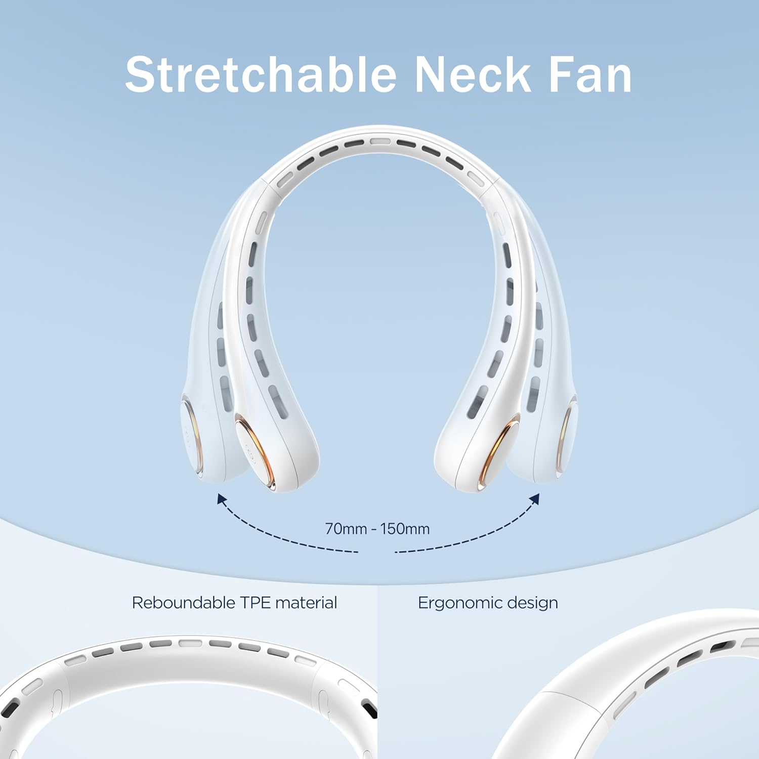 GULAKI Portable Neck Fan with 3 Speeds and 64 Cool Lights