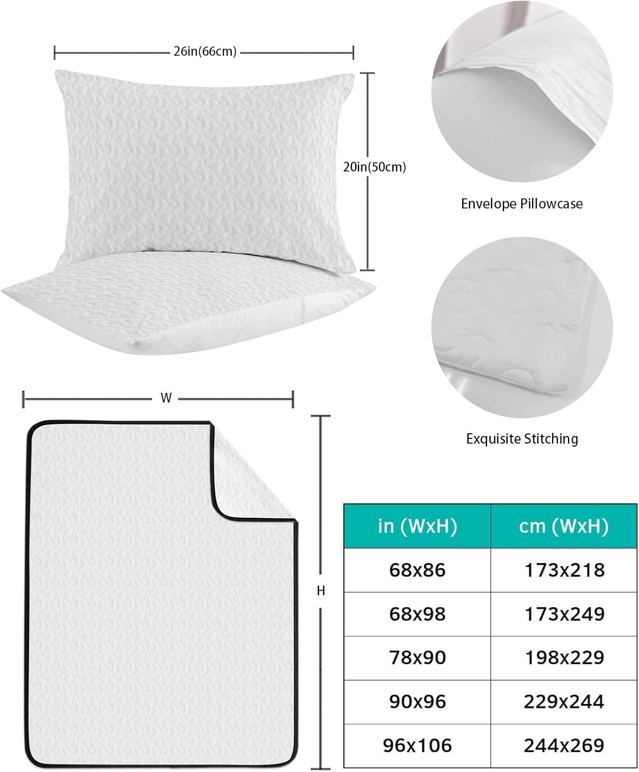 TocaHome Summer Quilt Twin XL Set with 2 Pillowcases