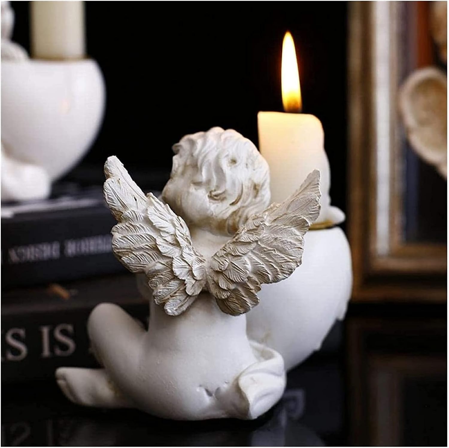 Abstract Resin Angel Sculpture Tabletop Decor