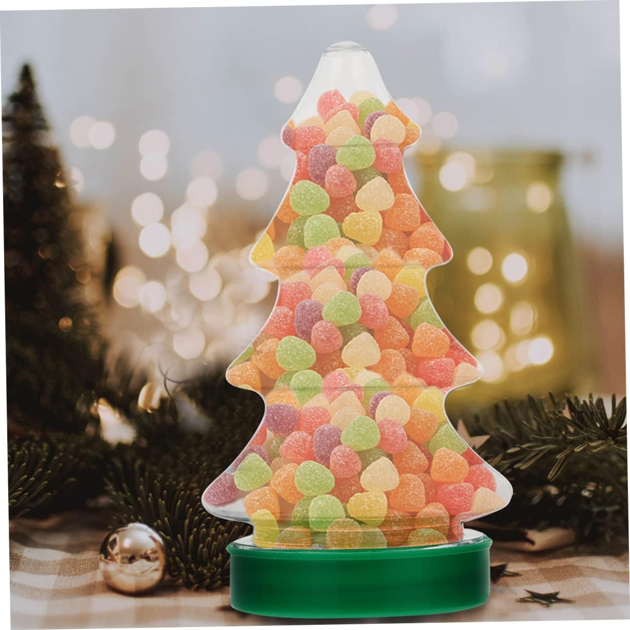 6Pcs Christmas Tree Shape Candy Jars for Sweets and Party Favors