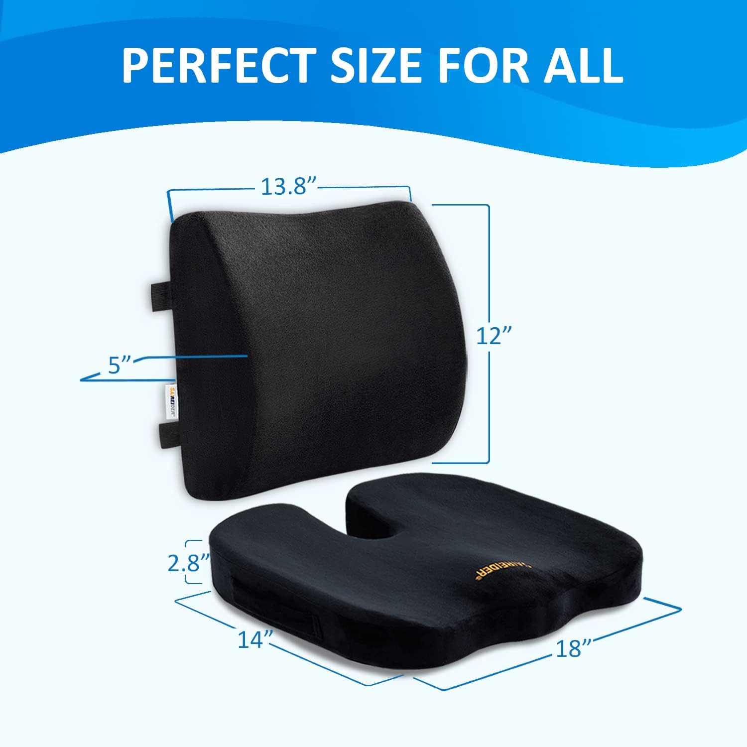 SAIREIDER Seat Cushion and Lumbar Support Pillow for Office Chair