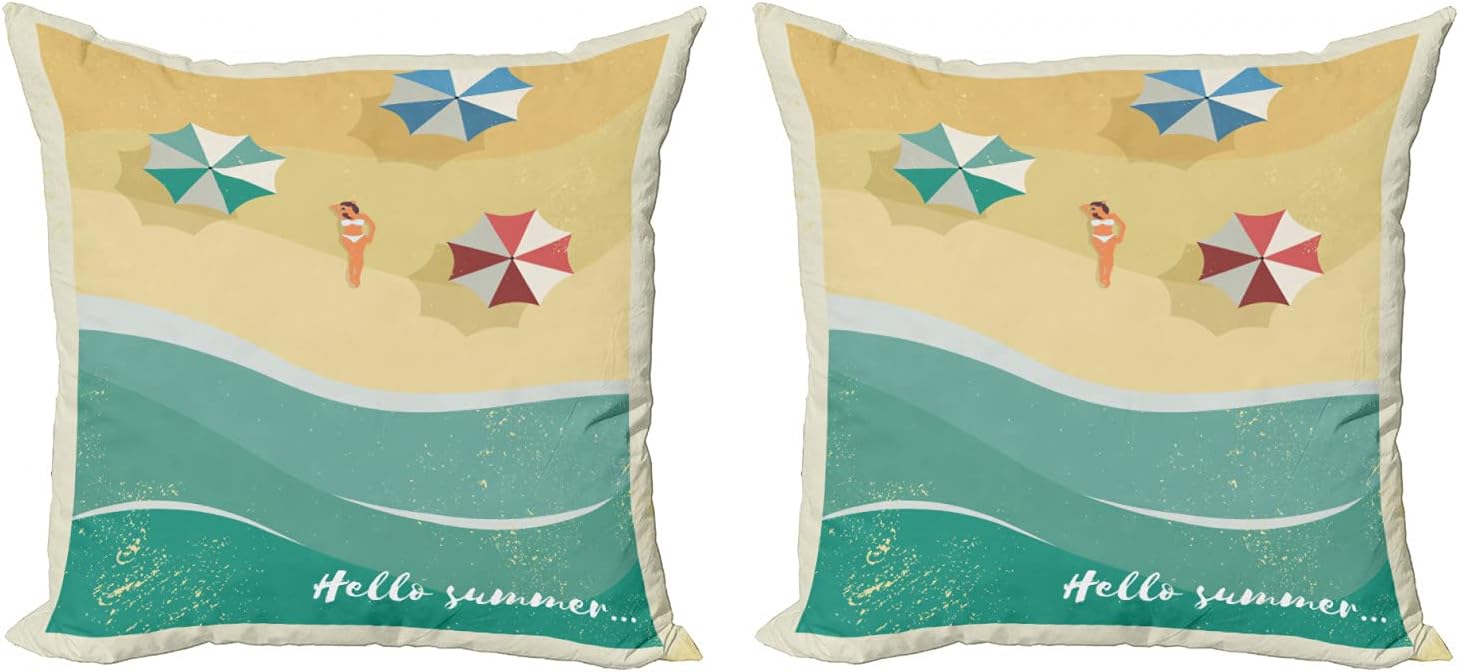 Ambesonne Island Party Throw Pillow Set of 2