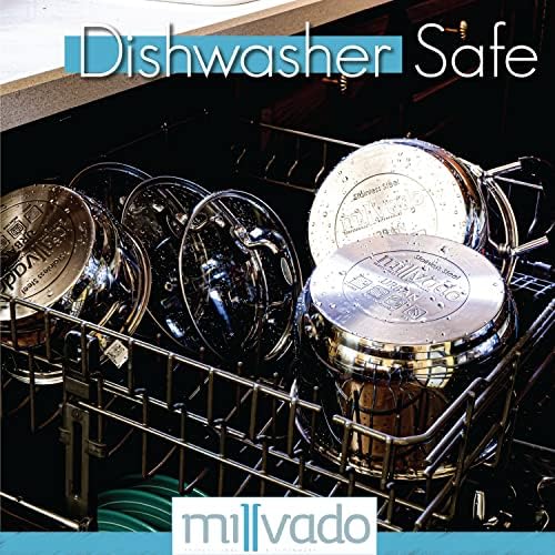 Millvado 20 Quart Stainless Steel Stock Pot with Clear Lid and Steam Hole