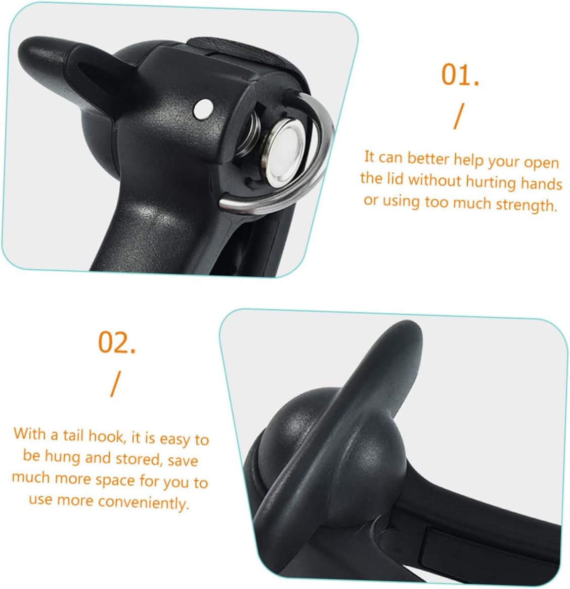 FUNOMOCYA Multi-Functional Can Opener Black ABS