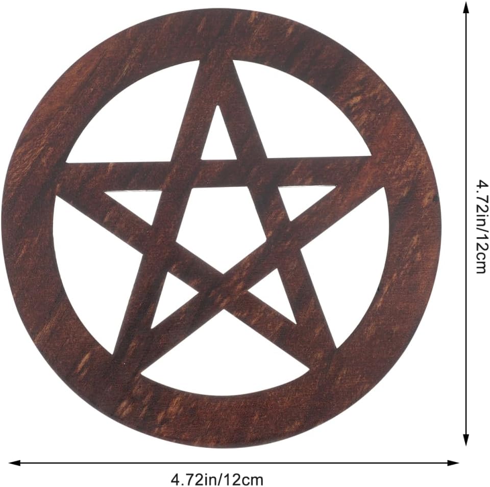 VOSAREA Pentagram Wooden Mat Wall Sign