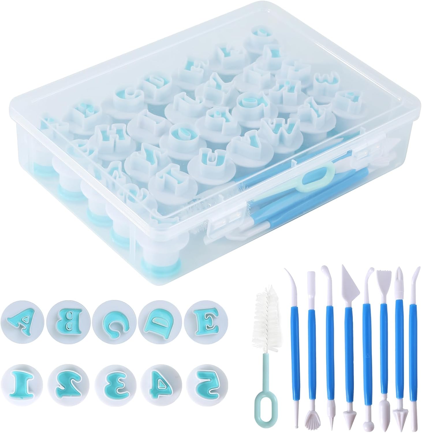 36 Piece Alphabet Number Fondant Mold Set